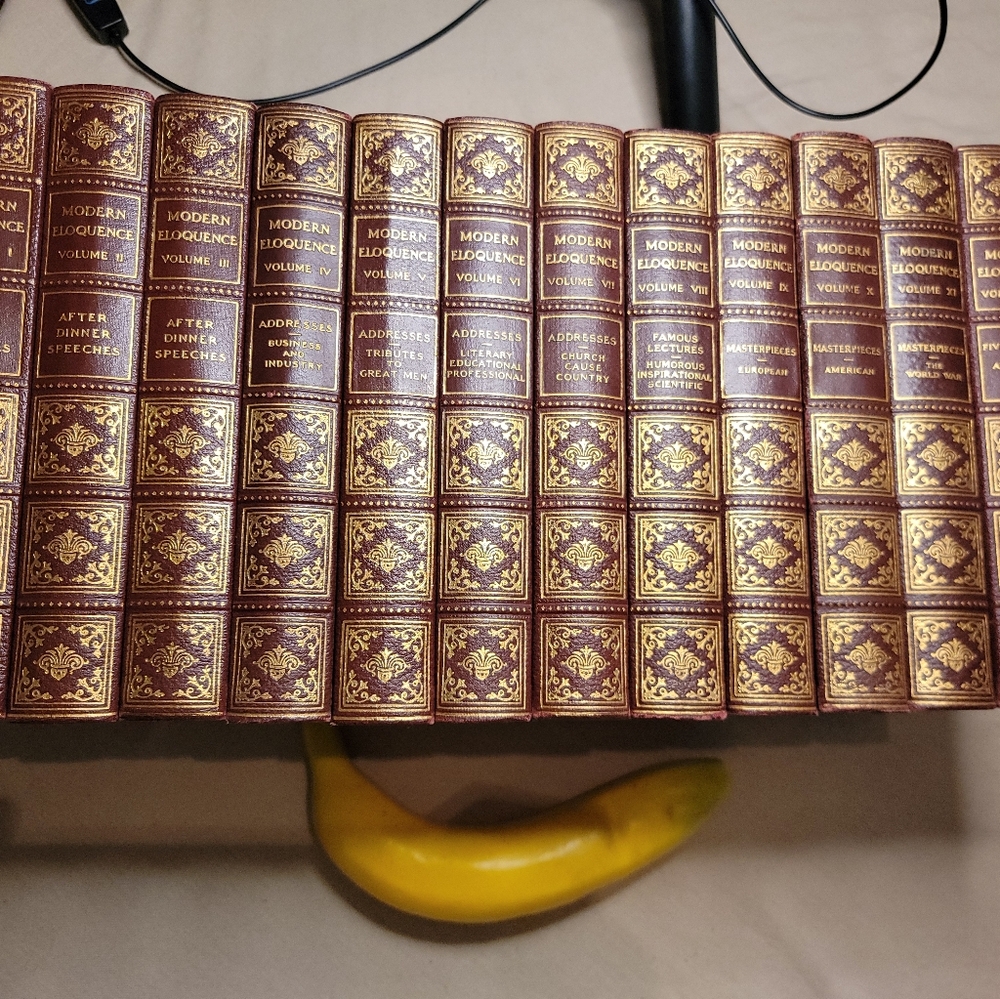 Modern Eloquence 1924 12 Volume Leather Bound Book Set Thorndike